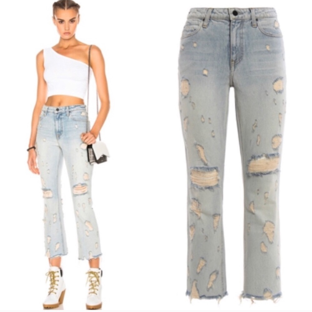 Alexander Wang crop distressed jeans